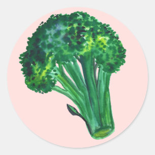 Grote mooie Broccoli roze Ronde Sticker