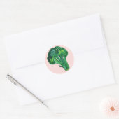 Grote mooie Broccoli roze Ronde Sticker (Envelop)