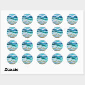 Grote mooie golven in zee ronde sticker (Vel)