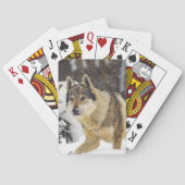 Grote mooie grijze Wilde Wolf in sneeuw Pokerkaarten (Achterkant)