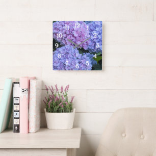 Grote Mooie Hortensia Bloemen Bloemstuk Vierkante Klok