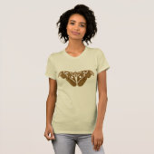Grote mooie Moth Brown en Beige T-shirt (Voorkant volledig)