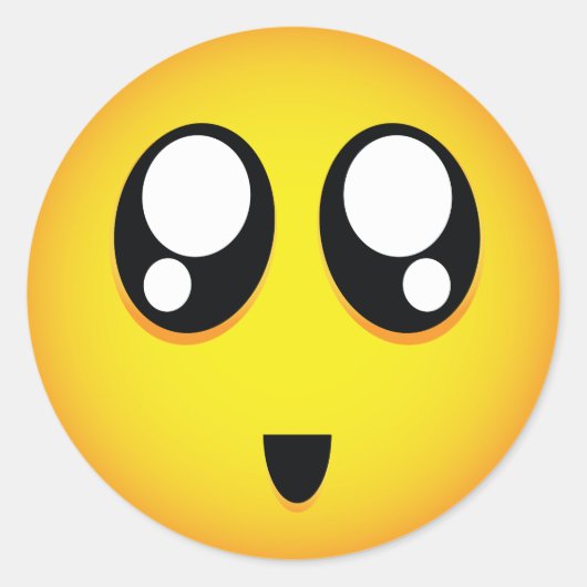 Grote mooie ogen emoji ronde sticker (Voorkant)