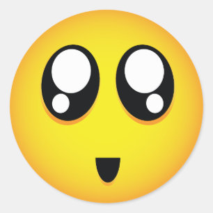Grote mooie ogen emoji ronde sticker