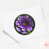 Grote Mooie Paarse Roos Artistic Design Ronde Sticker (Envelop)
