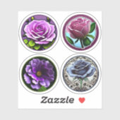 Grote Mooie Paarse Roze Blauw Roos Assortiment Sticker (Vel)