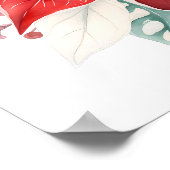 Grote mooie rode poinsettia kerstbloem poster (Hoek)