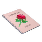 Grote Mooie Rode Roos Notitieboek (Rechterzijde)