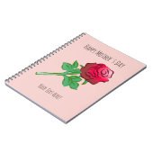 Grote Mooie Rode Roos Notitieboek (Linkerzijde)