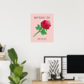 Grote Mooie Rode Roos Poster (Thuiskantoor)