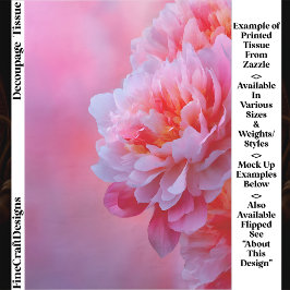 Grote Mooie Roze Pioen Bloem EY9R Decoupage Tissuepapier