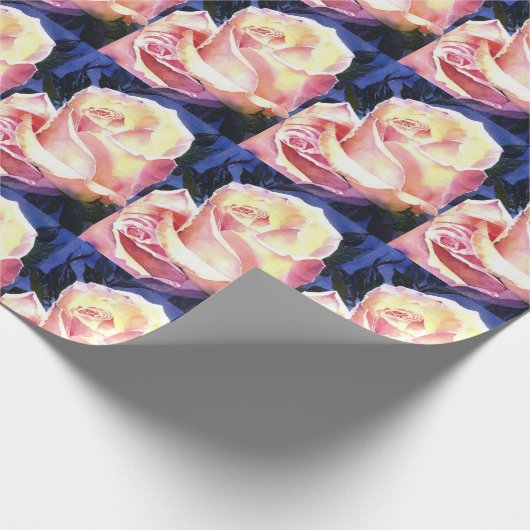 Grote mooie roze roze Waterverf Cadeaupapier (Hoek)