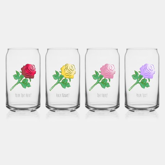 Grote Mooie Rozen Blikvorm Glas (Voorkant)