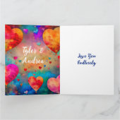 Grote Mooie Vintage Harten Valentijnsdag Kaart (Binnen)