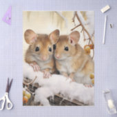 Grote Mooie Winter Muizen Decoupage Tissue Papier (Craft)