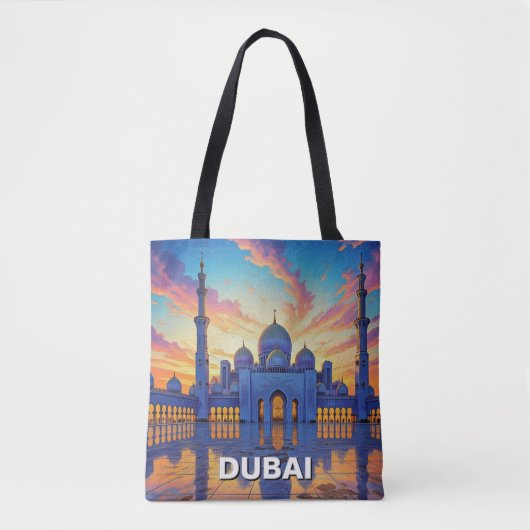 Grote Moskee van Dubai VAE Zonsondergang Tote Bag (Voorkant)