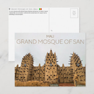 Grote Moskee van San, Mali Briefkaart