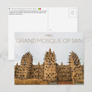 Grote Moskee van San, Mali Briefkaart