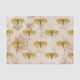 Grote mot en bloemen tissuepapier