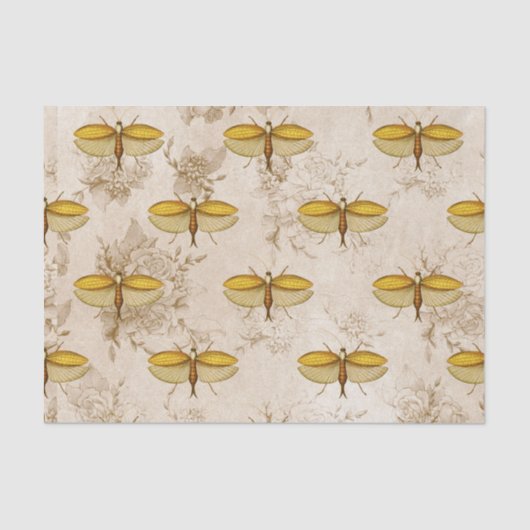 Grote mot en bloemen tissuepapier (Voorkant)