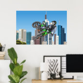 Grote motocross-sprong in NYC Poster (Thuiskantoor)