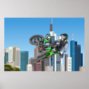 Grote motocross-sprong in NYC Poster