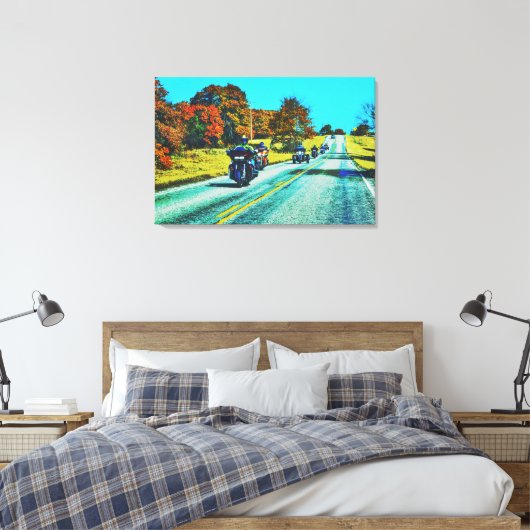 Grote Motorrijders Road Trip Canvas Kunst (Insitu (Slaapkamer))