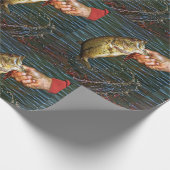 Grote Mouth Bass  Antiek fotografie Cadeaupapier (Hoek)