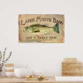 Grote Mouth Bass Bait in Tackle Lake Decor Poster (Keuken)
