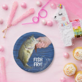 Grote Mouth Bass Fish Fry! Papieren Bordje (Feest)