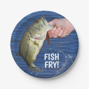 Grote Mouth Bass Fish Fry! Papieren Bordje