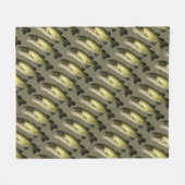 Grote Mouth Bass Fish Pattern Hunter Groen Mannen Fleece Deken (Voorkant (Horizontaal))