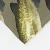 Grote Mouth Bass Fish Pattern Hunter Groen Mannen Fleece Deken (Hoek)