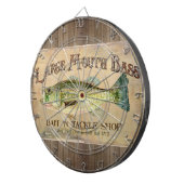 Grote Mouth Bass Fisherman Cabin Wood Boards Dartbord (Voorkant Rechts)