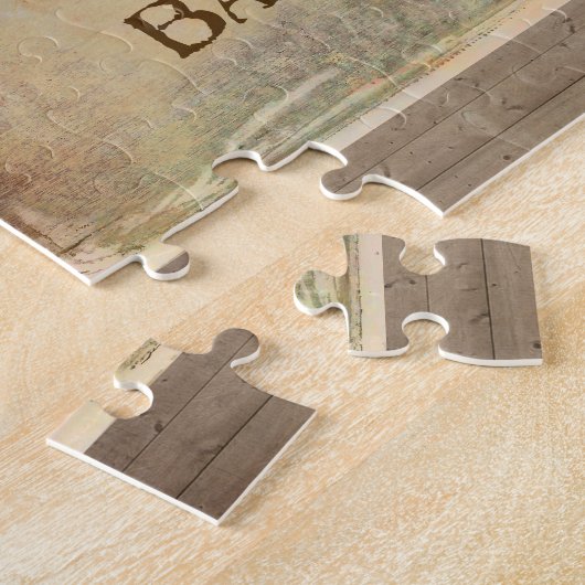 Grote Mouth Bass Fisherman Cabin Wood Boards Legpuzzel (Zijkant)