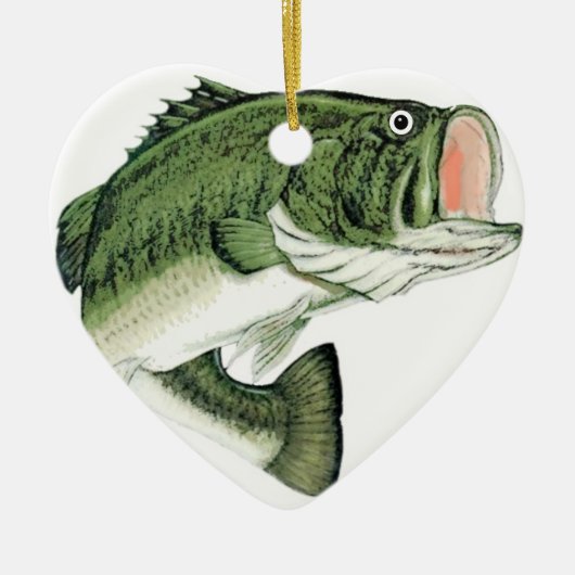 Grote Mouth Bass Keramisch Ornament (Voorkant)