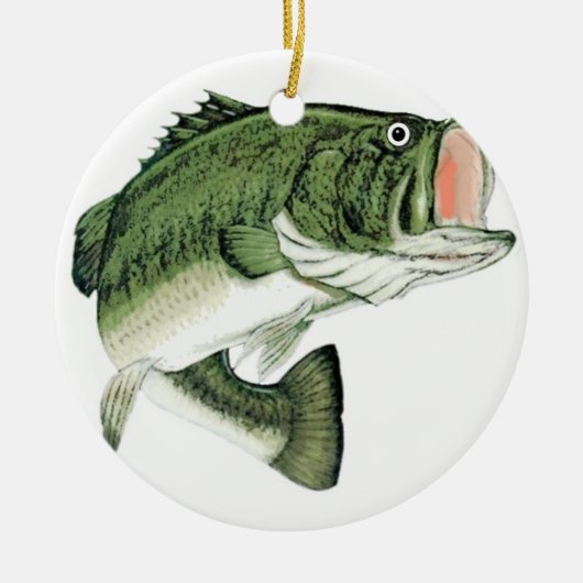 Grote Mouth Bass Keramisch Ornament (Voorkant)