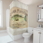 Grote Mouth Bass Lake House Cabin Vist Decor Douchegordijn (In situ)