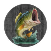 Grote Mouth Bass ontploft uit het water Snijplank (Voorkant)