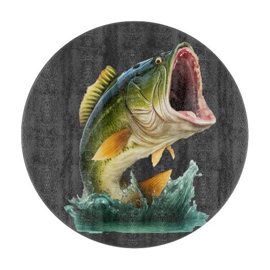 Grote Mouth Bass ontploft uit het water Snijplank (Voorkant)