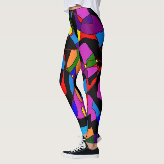 GROTE MOZAÏEK GEMENGDE GEKLEURDE PATRONEN LEGGINGS (Links)