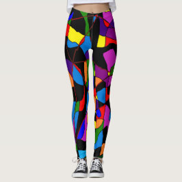 GROTE MOZAÏEK GEMENGDE GEKLEURDE PATRONEN LEGGINGS