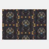 Grote Mozaïek Glas in lood Black Cat Inpakpapier Vel (Voorkant 3)