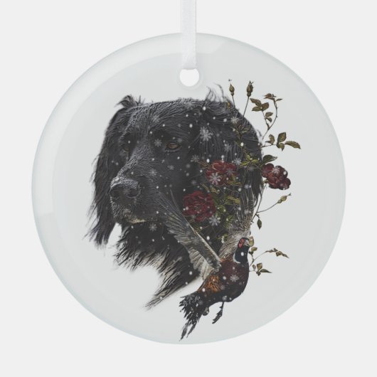 Grote Münsterlander met fazant Glas Ornament (Voorkant)