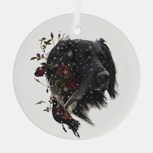 Grote Münsterlander met fazant Glas Ornament (Achterkant)