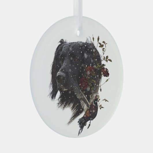 Grote Münsterlander met fazant Glas Ornament (Voorkant Rechts)