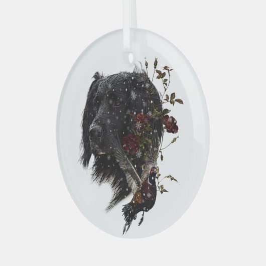 Grote Münsterlander met fazant Glas Ornament (Voorkant links)