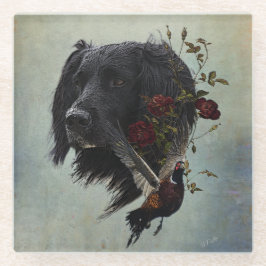 Grote Münsterlander met fazant Glazen Onderzetter