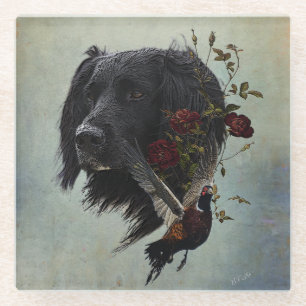 Grote Münsterlander met fazant Glazen Onderzetter