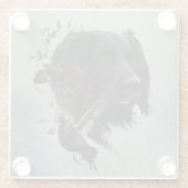 Grote Münsterlander met fazant Glazen Onderzetter (Achterkant)